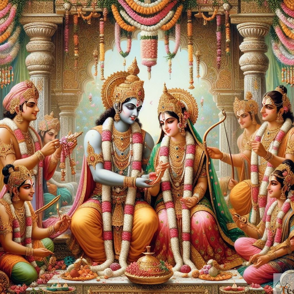 Vivah Panchami ram sita vivah image AI wallpaper