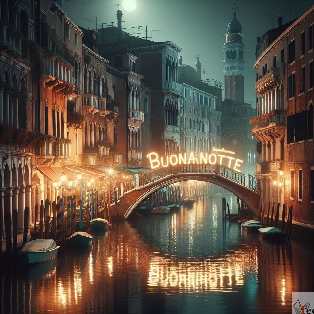 città italiana di notte buonanotte