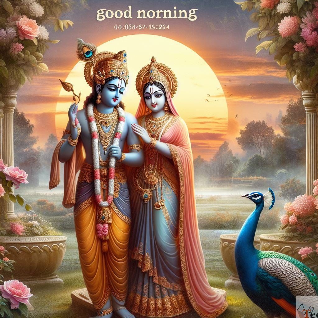 Love Good morning God Radha krishna image