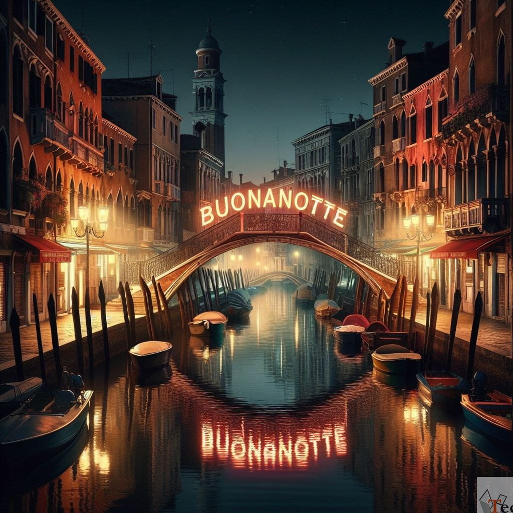 città italiana di notte buonanotte